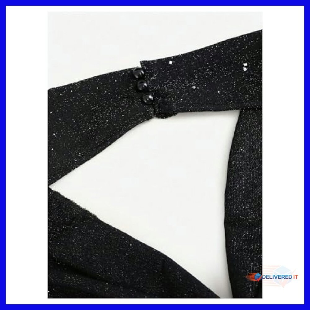 Sparkly Halter Crop Top Backless Sequin Party Clu… - image 4